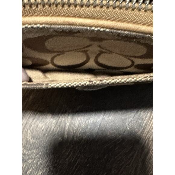 COACH SIGNATURE PENELOPE ACCORDIAN ZIP AROUND WALLET BROWN (used Original) - Picture 7 of 13